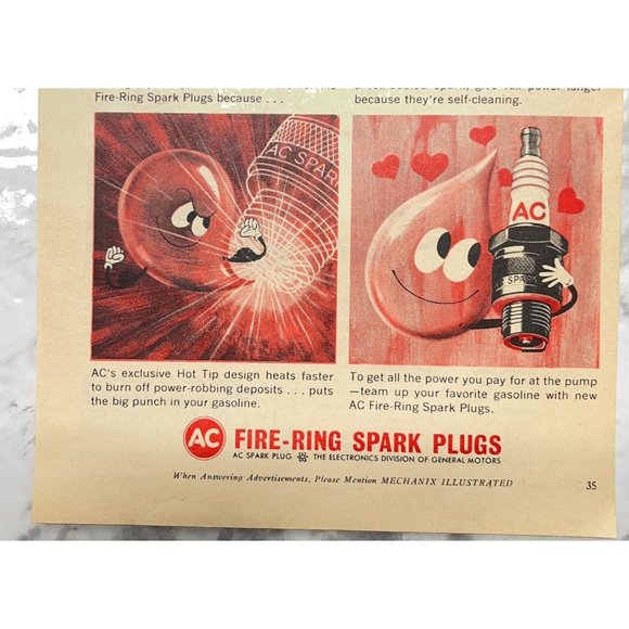 AC Spark Plugs Print Ad Vintage 1963 General Motors GM Gasoline Power - Picture 6 of 6
